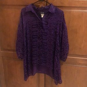 Purple cheetah print Chico’s Shirt